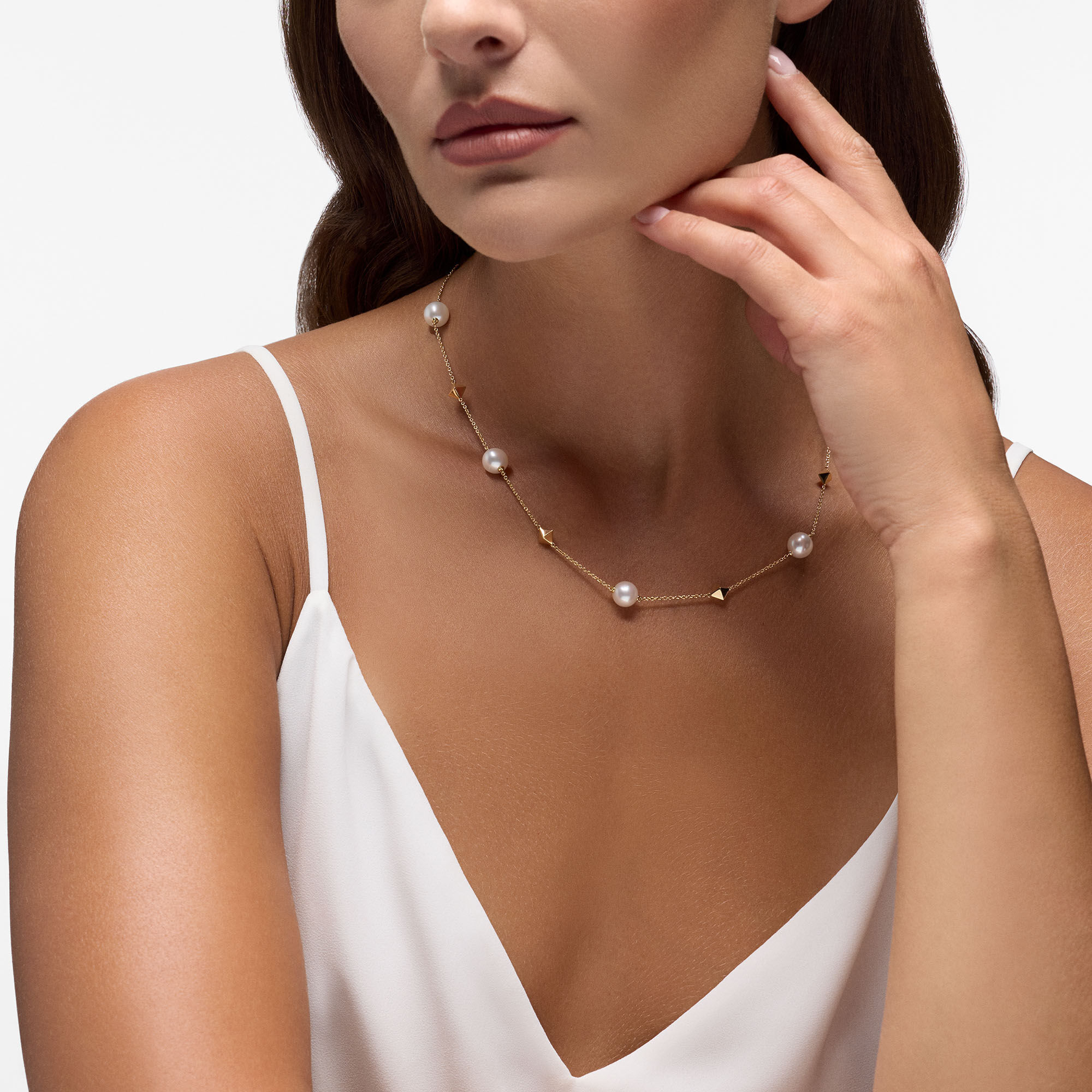 Freshwater pearl gold necklace online